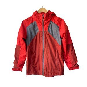 Columbia Boys Youth Jacket Size 14-16 Waterproof Hooded Nylon Omni-Tech Outgrown